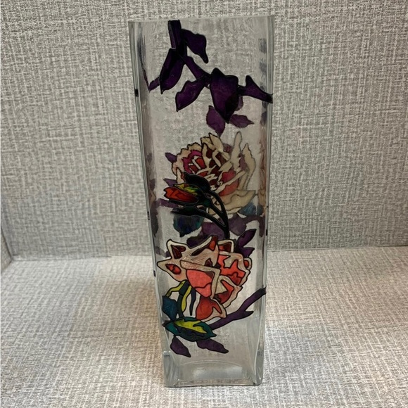 Joan Baker Designs Stained Glass Floral Vase Vintage - Picture 3 of 12